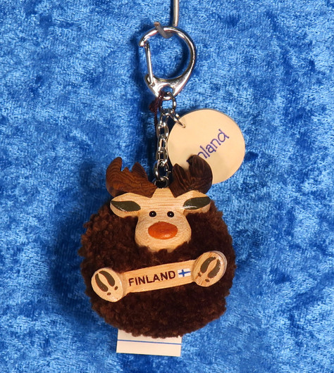 Avaimenperä poro lankatupsu pompom Finland