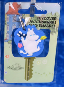 Avainmerkki avaimen päälle/ reppumaskotti Muumipeikko ja Suomen lippu