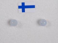 Nappikorvakorut kalsedoni vaaleansininen 4mm