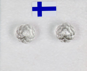 Nappikorvakorut vuorikide, viistehiottu kirkas 8mm vuorikristalli