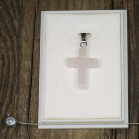 Riipus ruusukvartsi risti 20mm