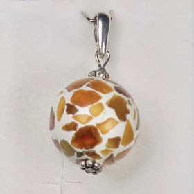 Riipus meripihka breksia 16mm zirkonikoristein 