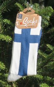 Nilkkasukat Suomen lippu,  salmiakkikuvio, koko 40-45 nro f17z