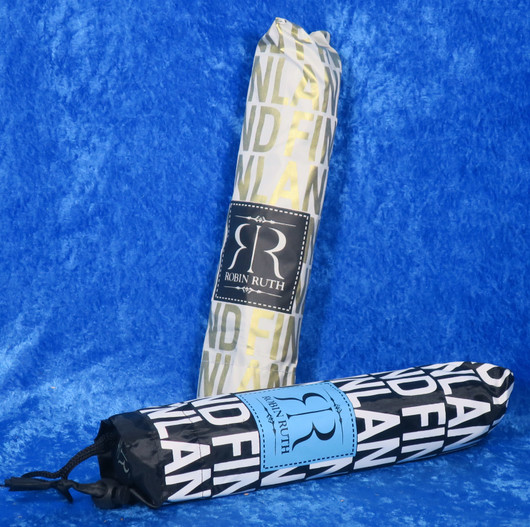 Sateenvarjo, umbrella FINLAND mustavalkoinen