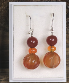 Korvakorut karneoli, pitkät KIERREHELMI