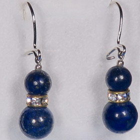 Korvakorut lapis latsuli 8mm zirkonirengas 6mm. nro8Z6