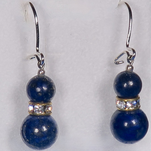 Korvakorut lapis latsuli 8mm zirkonirengas 6mm. nro8Z6