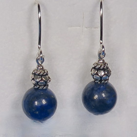 Korvakorut lapis latsuli 8mm 925-hopeakoristein nro8HY