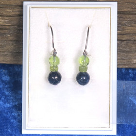 Korvakorut lapis latsuli ja peridootti Sinikka4C