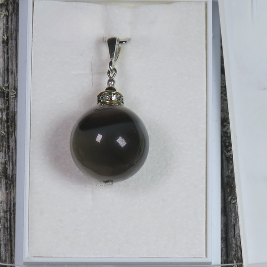 Riipus akaatti natural 16mm zirkonikoristein Z4