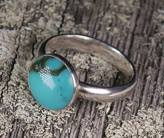 Hopeasormus aito turkoosi 16.5mm sor17a