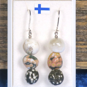 Korvakorut valtamerijaspis 3 rumpuhiottua helmeä. Aava3