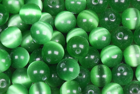 Kissansilmä kuitulasi kirkkaanvihreä 6mm  irtohelmi