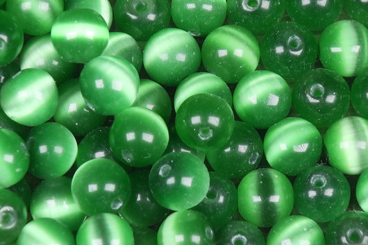 Kissansilmä kuitulasi kirkkaanvihreä 6mm  irtohelmi