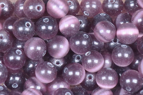 Kissansilmä kuitulasi violetti 6mm  irtohelmi