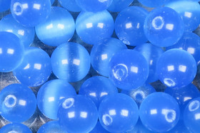 Kissansilmä kuitulasi taivaansininen 8mm  irtohelmi