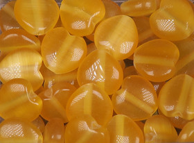 Kissansilmä kuitulasi 8mm oranssi sydän  irtohelmi