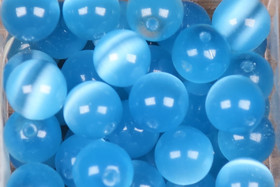 Kissansilmä kuitulasi turkoosi 8mm  irtohelmi