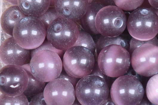 Kissansilmä kuitulasi violetti 8mm  irtohelmi