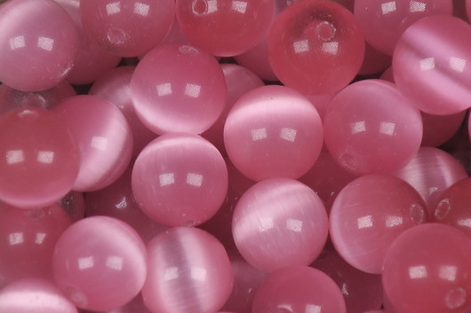 Kissansilmä kuitulasi vaaleanpunainen 8mm irtohelmi