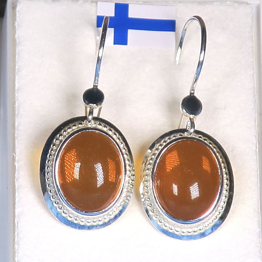 Hopeakorvakorut meripihka 8x10mm