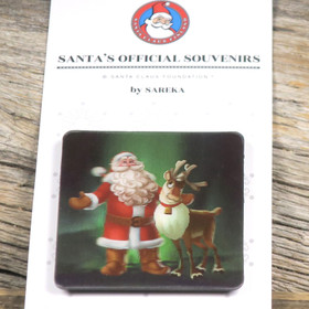 3D-Magneetti Joulupukki ja poro  5x5cm