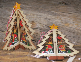 Joulukoriste joulukuusessa porot ja tähti, puuta