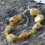 Rannekoru keltainen opaali ja krysoliitti 17-23cm KRY1