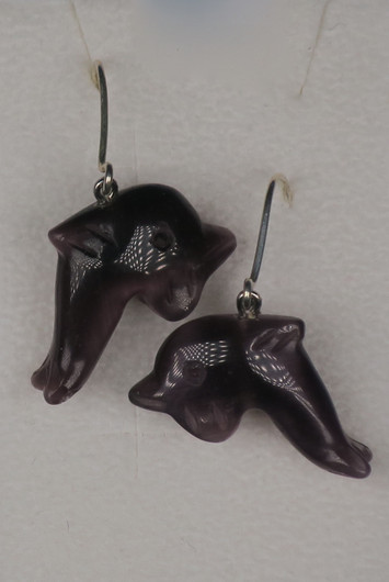 Korvakorut delfiin tumma violetti kissansilmäkuitulasi