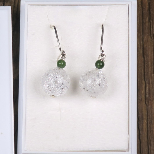 Korvakorut vuorikide jää-ice 10mm ja vihreä akaatti ice4