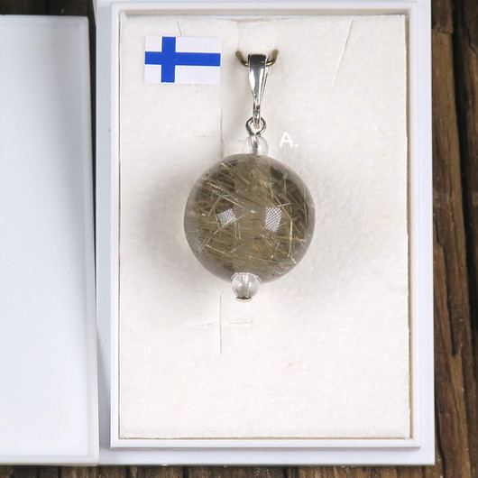 Riipus rutiilikvartsihelmi 16mm extra laatu