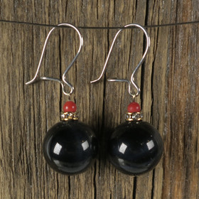 Korvakorut haukansilmä 12mm ja kvartsiitti zirkonikoristein FFK