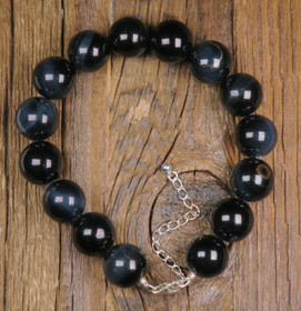 Rannekoru haukansilmä 12mm hopealukolla HAWK4