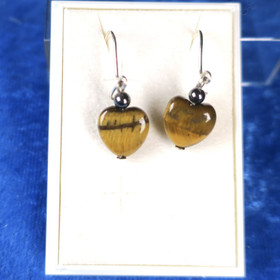 Korvakorut tiikerinsilmä sydän 10mm