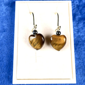 Korvakorut tiikerinsilmä sydän 10mm