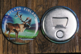 Magneetti pullonavaaja  poro ja revontulet, metallia