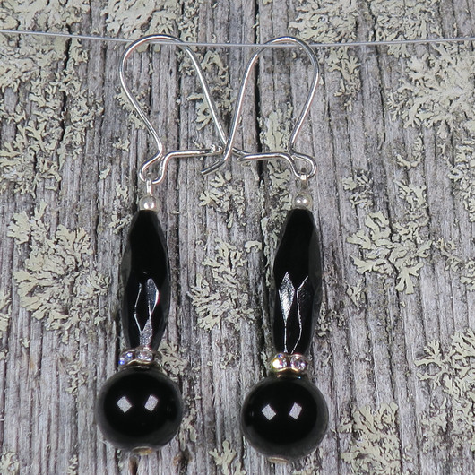 Korvakorut musta onyksi pitkät Milla9c