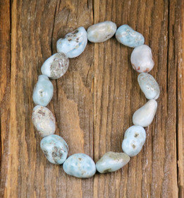 Rannekoru larimar  rumpuhiottu joustavassa silikoninauhassa.