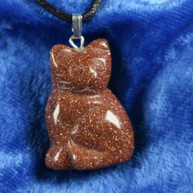 Riipus KISSA 30mm kultavirta kimalteleva ruskea aventuriini