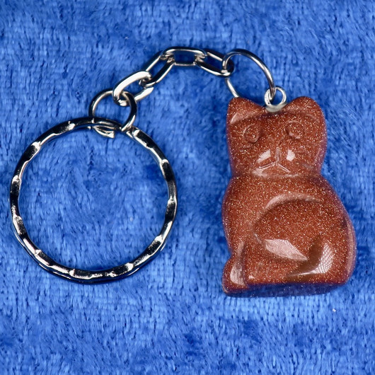 Avaimenperä kissa aventuriini kimalteleva kultavirta