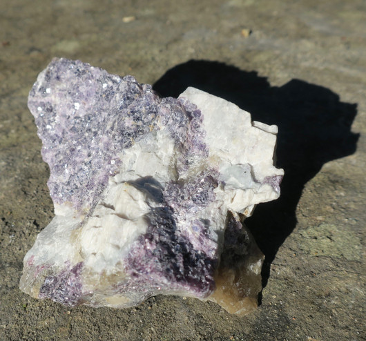 Lepidoliitti ja natrimaasälpä, anortiitti 287g 11x8x3cm