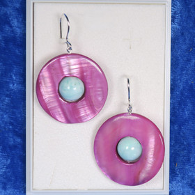 Korvakorut pinkki helmiäisrengas ja hemimorfiitti D