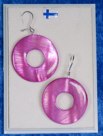 Korvakorut helmiäinen PINKKI rengas