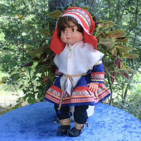 Nukke Lapinnukke 45 cm tyttö sinisessä lapinpuvussa