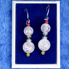 Korvakorut vuorikide jää-ice ja moniväriset akaatit, zirkonikoristein