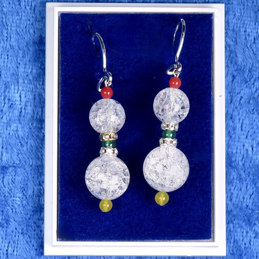 Korvakorut vuorikide jää-ice ja moniväriset akaatit, zirkonikoristein