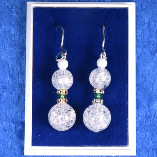 Korvakorut vuorikide jää-ice välissä vihreä akaatti, zirkonikoristein