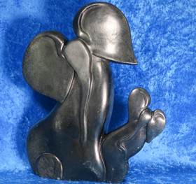 Kiviveistos elefanttipari serpentiini kivinorsupari 6,4kg  Muvez50