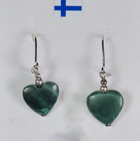 Korvakorut malakiittisydän 10x12mm