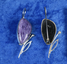 Hopeakorvakorut tsharoiitti koristeellinen, kookas  malli  64ko30